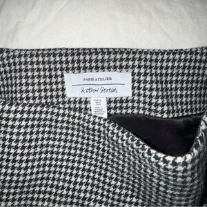 & Other Stories Black and White Houndstooth Skirt